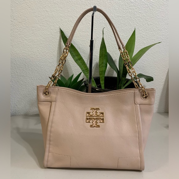 Tory Burch Handbags - Tory Burch Blush Leather Chain-Handle Shoulder Tote